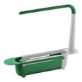 thumbnail image 1 of Frusde Adjustable Telescopic Sink Storage Rack Holder, Sink Organizer Tray Sponge Soap Holder Storage Drain-Green, 1 of 6