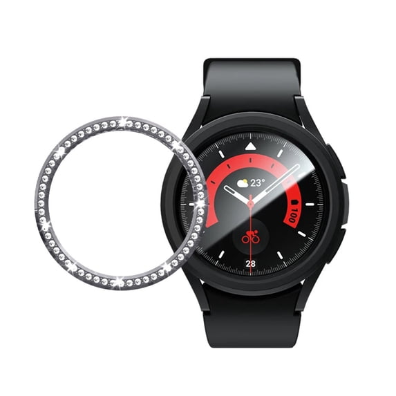 Frusde Bezel Cover for Samsung Galaxy Watch 6 47mm 43mm, Bling Bezel Ring Cover Scratch Protector Accessory 2pcs