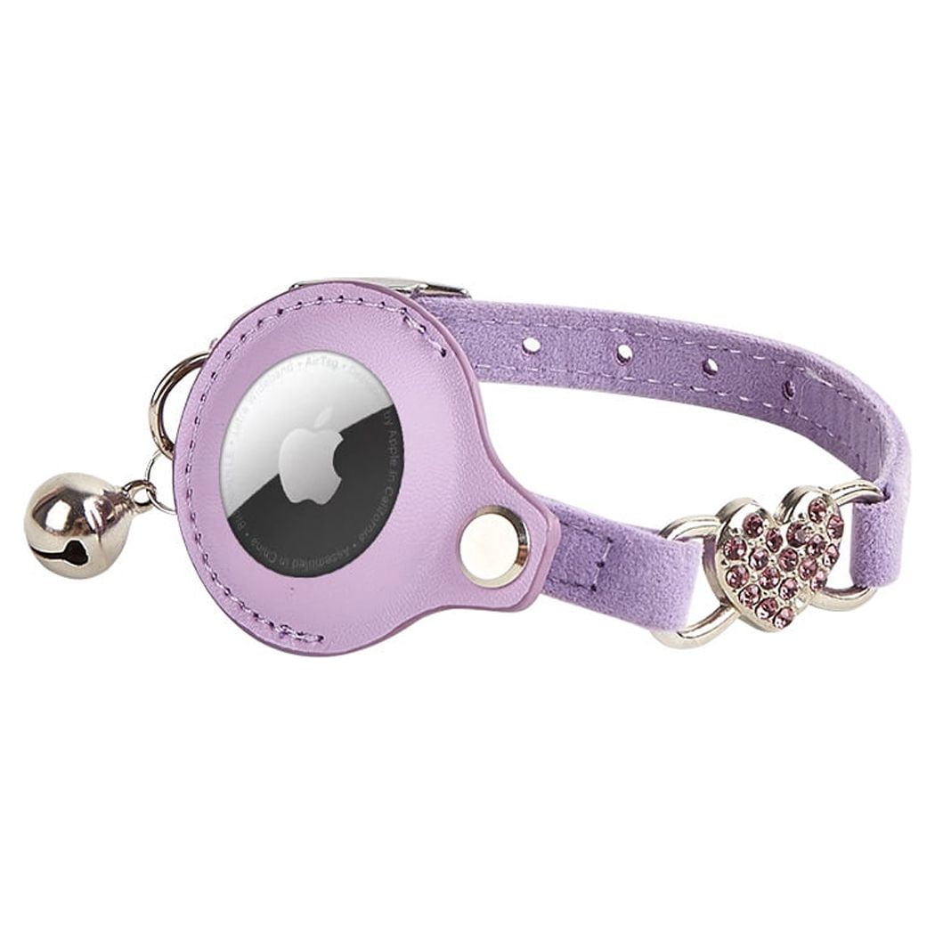 Frusde Cute Cat Collar with Bells for Airtag, Bling Rhinestones Sparkly