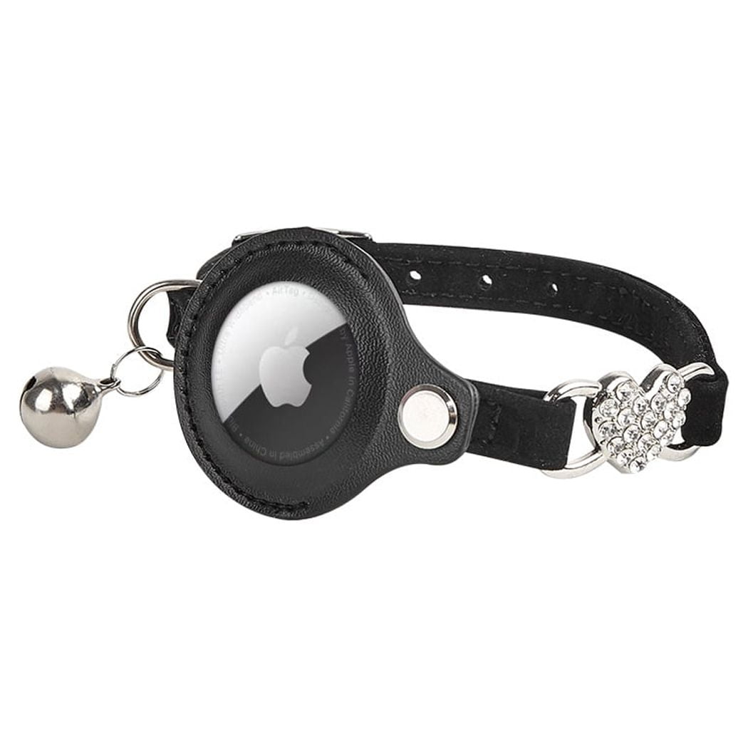 Frusde Cute Cat Collar with Bells for Airtag, Bling Rhinestones Sparkly