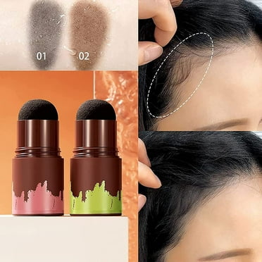 Frusde Hairline Powder Stick, 2PCS Hair Shadow Powder Root Touch Up Powder for Cover Gray Hair Root