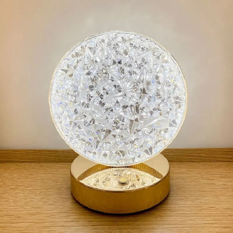 Frusde Moon Lamp, 3 Colors Modes Touch Lunar Lamp, Crystal Table Lamp for Eid Mubarak