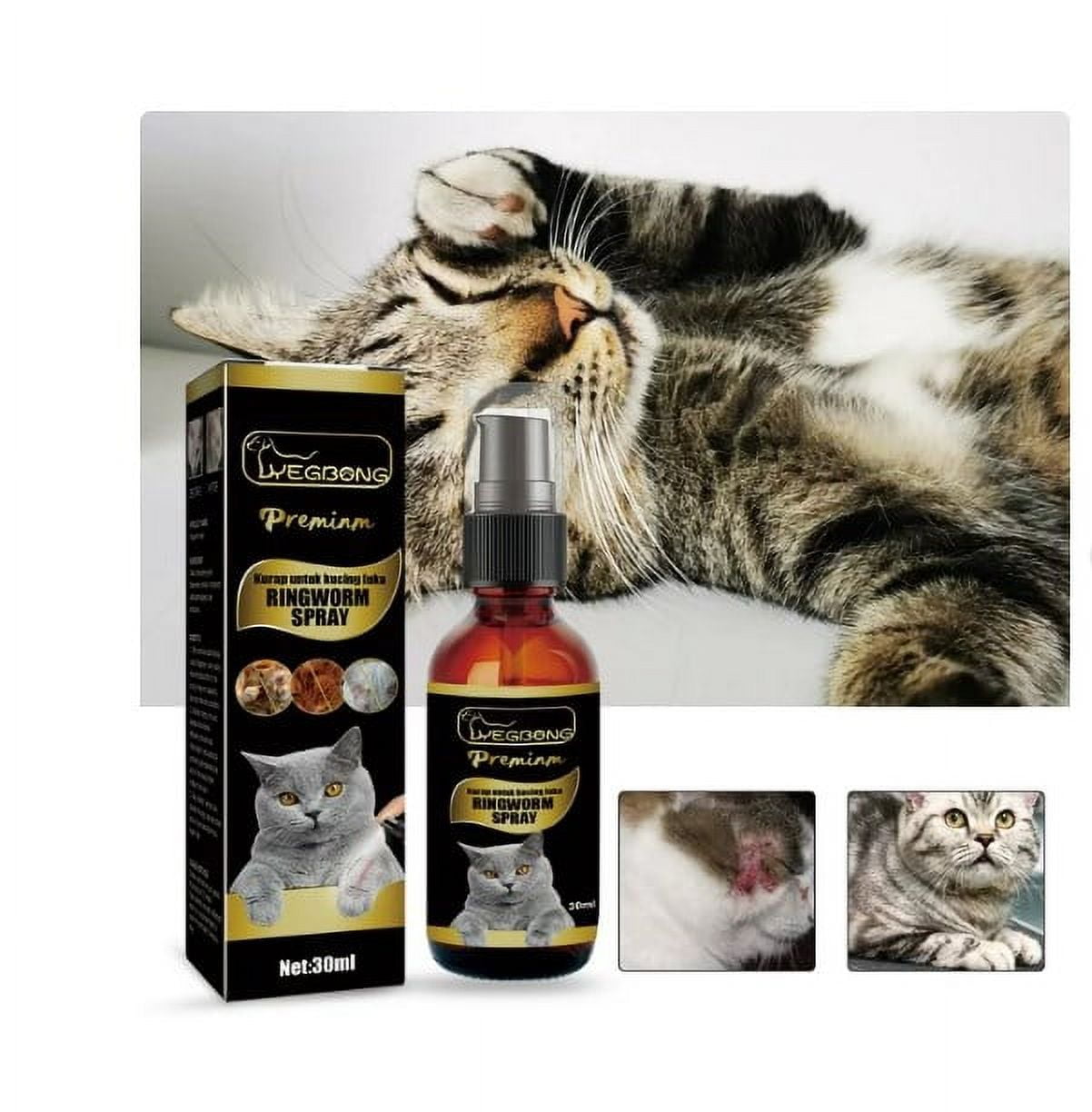 Frusde Pet Skin Care Spray, Cat Ringworm Treatment Dermatitis Eczema