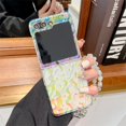 thumbnail image 1 of Frusde for Samsung Galaxy Z Flip 6 Clear with Strap Wristband Laser Bling Transparent Cute Case for Girls, 1 of 6