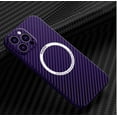 thumbnail image 1 of Frusde for iPhone 15 Pro Magnetic MagSafe Case Carbon Fiber Slim Durable Shockproof Business Case-Purple, 1 of 6