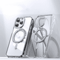 thumbnail image 1 of Frusde for iPhone 16 Pro Max /16 Plus/16 Pro/16 Clear Magnetic Case with Kickstand Transparent Shockproof Cover, 1 of 10