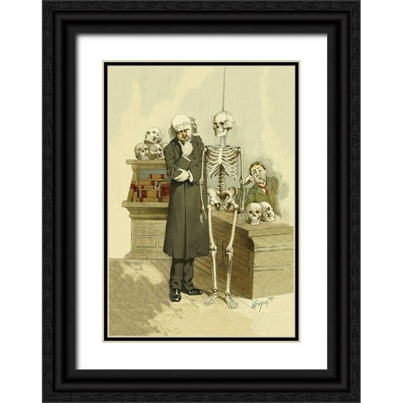 Frusius 18x24 Black Ornate Wood Framed with Double Matting Museum Art Print Titled - Death Under Inspection