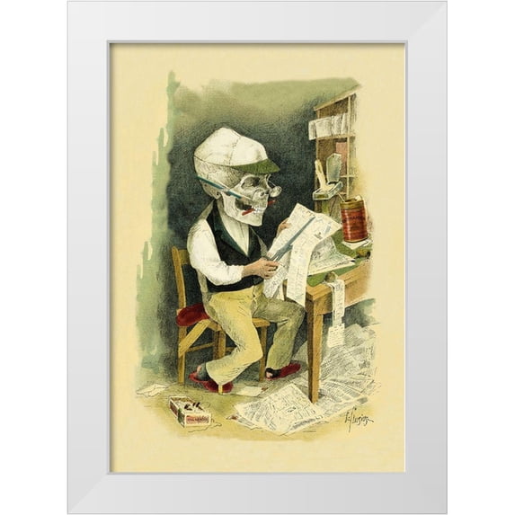 Frusius 23x32 White Modern Wood Framed Museum Art Print Titled - Death in the Headlines