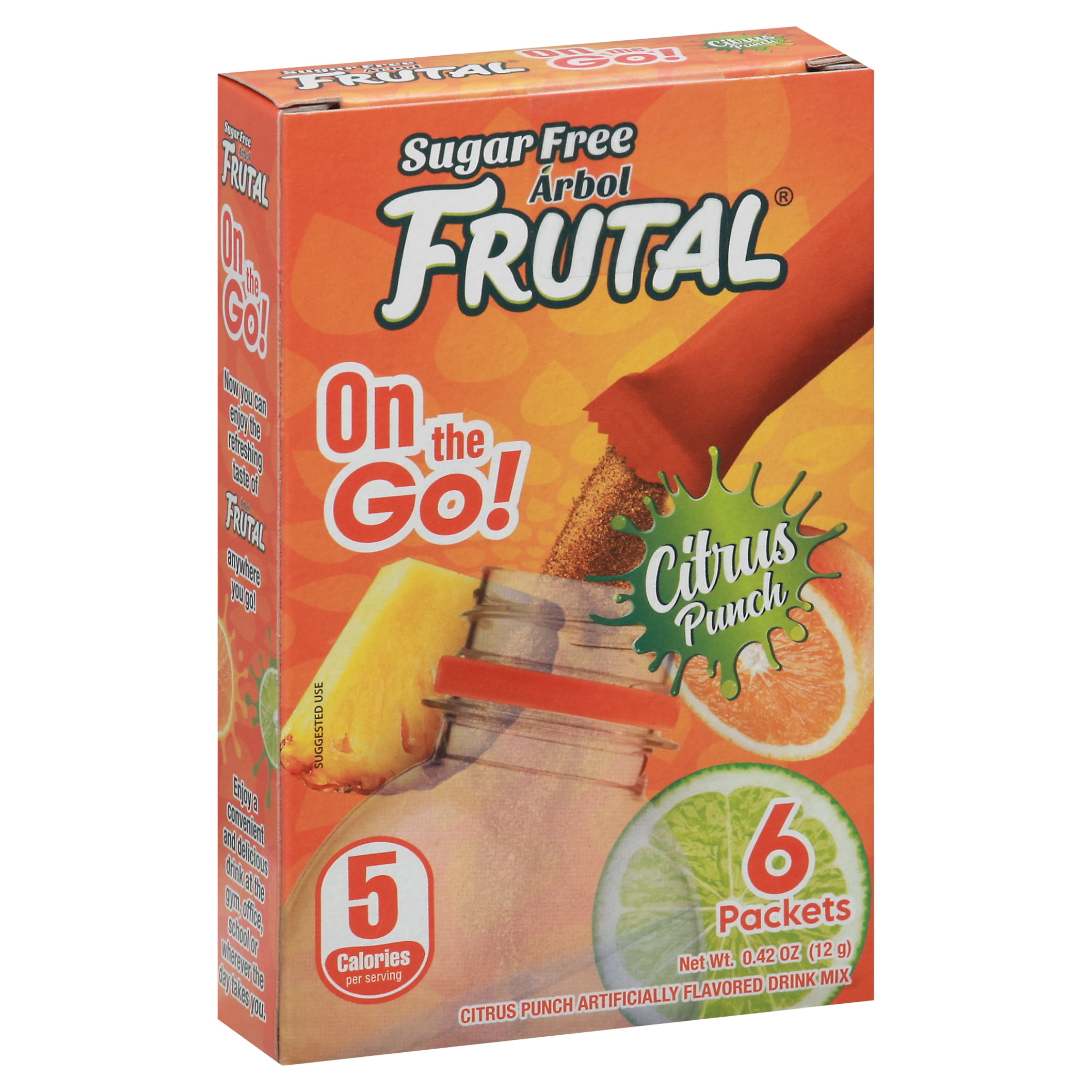 Frutal Arbol Drink Mix, Sugar Free, Citrus Punch, On the Go! - 6 packets, 0.42 oz