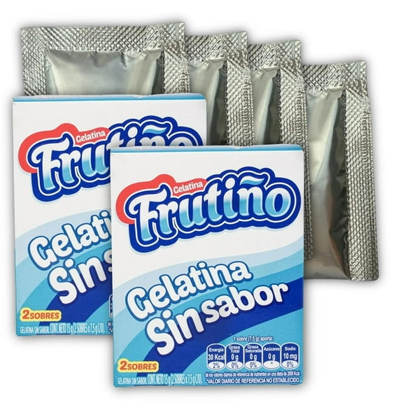Frutio Unflavored Gelatin Packets, 2 Pack (15 Grams)