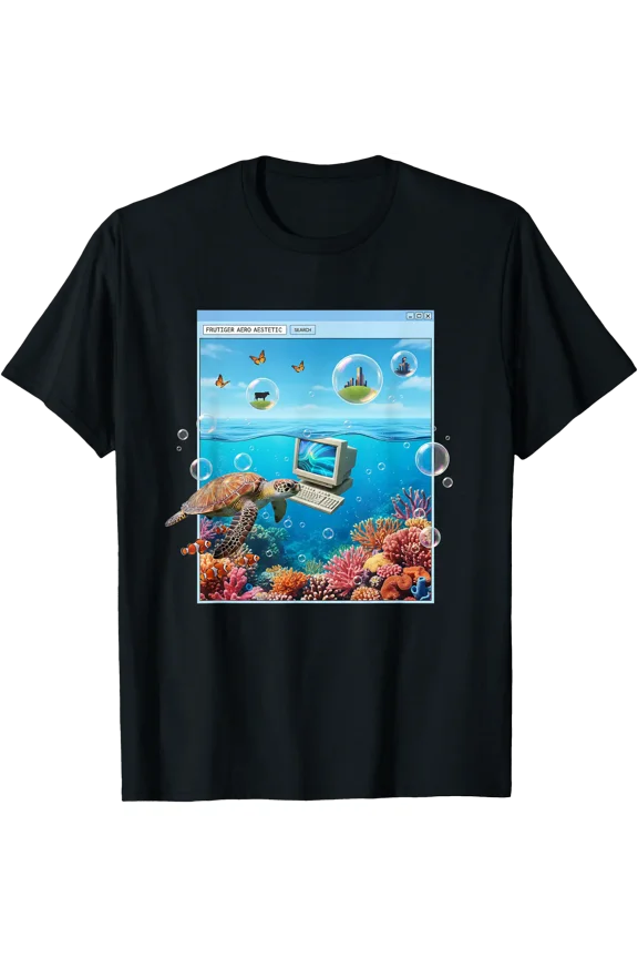 Frutiger Aero Aesthetic Search Nostalgic Retro Computer Surf T-Shirt, Unisex T-Shirt