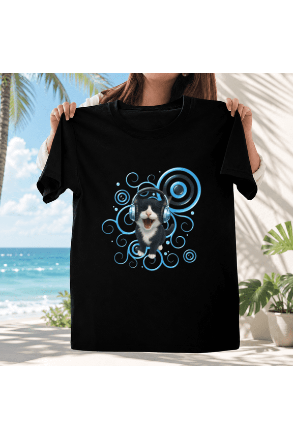 Frutiger Aero Cat Aesthetic Y2K Style Graphic Retro Tech Gift Unisex T-ShirtPlus Size S–5XL Available