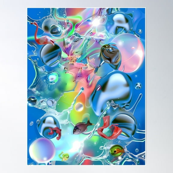 Frutiger Aero Rainbow Dream Poster Wall Art, Modern Wall Decor For Living Room Bedroom, 8x12 UNFRAMED