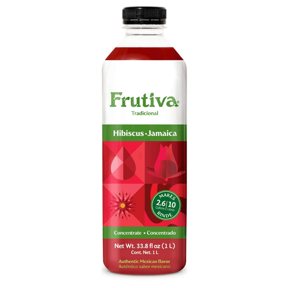 Frutiva Hibiscus Jamaica Agua Fresca Liquid Drink Mix | Makes 2.6 Gallons | 33.8 fl oz