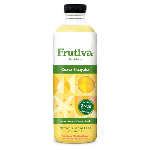 Frutiva Yellow Guava Drink Mix | 1-to-10 Dilution | Makes 2.6 Gallons | 1 Liter