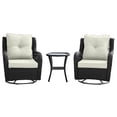 thumbnail image 1 of Fruttuo Swivel Steel Rattan 3-Piece Patio Conversation Set with Cushions, 1 of 5
