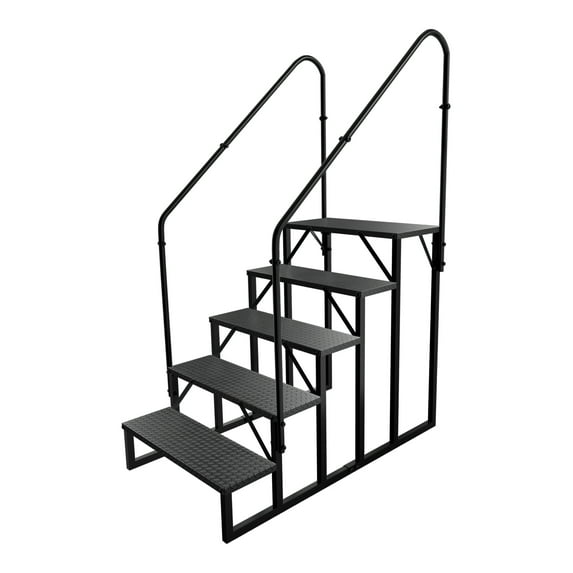 Fruyzl, 660 lbs, Metal, 5-Step RV Ladder Anti-Slip with Handrails