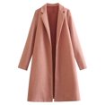 thumbnail image 1 of DYTTDG Women's Solid Color Long Coat Cardigan Hoodless Casual Warm Jacket Loose Top Great Gifts for Less, 1 of 4