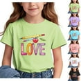 thumbnail image 1 of Frwgonr Big Girl Tees Short Sleeve Girls Casual Shirts Graphic Tops Back of School Clothes White, Size 3-15 Years, 1 of 6