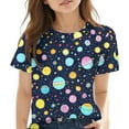 thumbnail image 1 of Frnrwgo Big Girls T-shirts Kids Summer Fashion Crewneck Tops Casual Tees 3-14 Years, Navy, 1 of 4