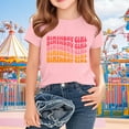 thumbnail image 1 of Frwgonr Big Girls T-shirts Short Sleeves Blouse Crewneck Birthday Graphic Summer Kids Tee Tops 2-15 Years, Pink, 1 of 5