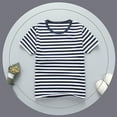 thumbnail image 1 of Frwgonr Birthday Girl Shirt Crew Neck Cute Summer Tops Striped Print Summer Blouses Cute Clothes 3-13 Years, Black, 1 of 5