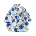 thumbnail image 1 of Frwgonr Boys Girls Short Sleeve Shirts White Hawaii Shirt Cool Summer Casual Blouse Short Sleeve Button Down Tops 5-14, 1 of 3