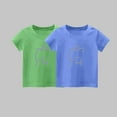 thumbnail image 1 of Frwgonr Boys Girls Short Sleeve T Shirts Green 2-Pack Cute Graphic Tee Tops Kids Summer Outfit Clothes 1-14 Years, 1 of 3