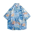 thumbnail image 1 of Frwgonr Boys Girls T Shirts Blue Hawaii Shirt Cool Summer Casual Blouse Short Sleeve Button Down Tops 5-14 Years, 1 of 3