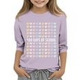 thumbnail image 1 of Frwgonr Boys Girls Uniform Shirt Purple 3/4 Sleeve 100th Day of School T-Shirt Celebration Gifts Top 3-12, 1 of 4