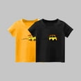 thumbnail image 1 of Frnrwgo Boys Girls Uniform Shirt Yellow 2-Pack Cute Graphic Tee Tops Kids Summer School Outfit Clothes 1-14 Years, 1 of 3