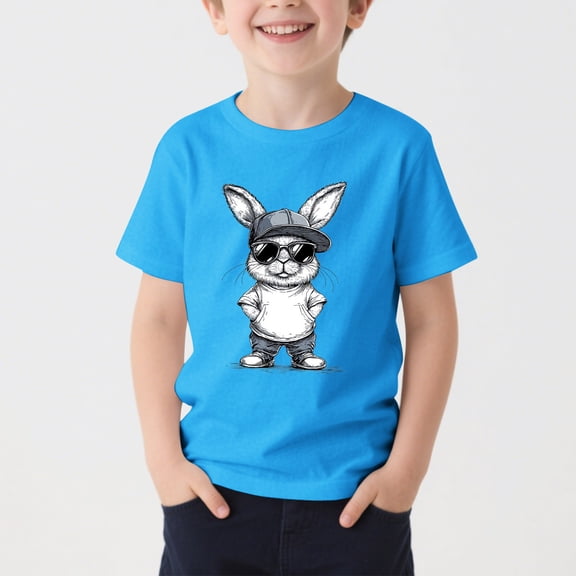 Frnrwgo Boys Short Sleeve T-shirts Short Sleeve Tee Tops Casual Graphic Clothes Crew Neck Shirts 3-16 Years, Blue
