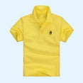 thumbnail image 1 of Frwgonr Boys Summer T-shirts Short Sleeve Button Down Dress Shirts School Uniform Shirt 2T-12, Yellow, 1 of 3
