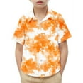 thumbnail image 1 of Frnrwgo Boys T-shirts Short Sleeve Dress Shirts Kids Summer School Uniform Button Down Shirt Orange, Size 2-15 Years, 1 of 6