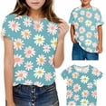 thumbnail image 1 of Frnrwgo Children's Crew Neck Tops Kids Summer Fashion Crewneck Tops Casual Tees 3-14 Years, Light Blue, 1 of 5