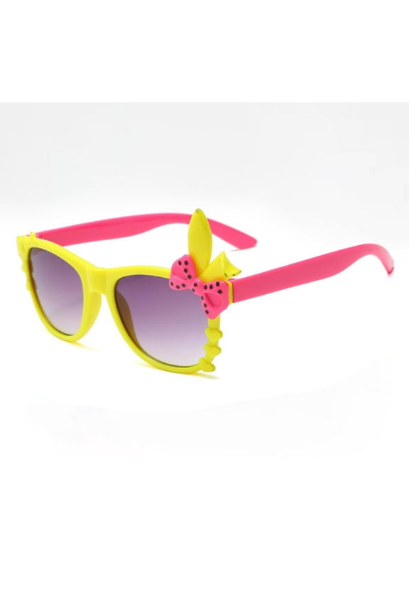 Cute Kids Sunglasses, Boy Girl Multiple Shaped Sunglasses UV Kids Eyewear Yellow, Size 2T-8
