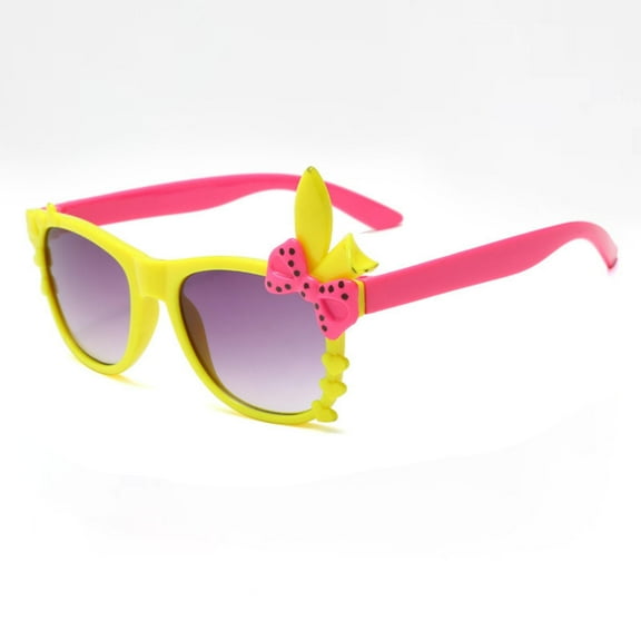 Frwgonr Cute Kids Sunglasses, Boy Girl Multiple Shaped Sunglasses UV Kids Eyewear Yellow, Size 2T-8