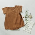 thumbnail image 1 of Frwgonr Girls Comfortable T-shirts Kids Casual Crewneck Short Sleeve Loose Basic Tee Tops 6M-3T, Brown, 1 of 5