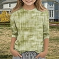 thumbnail image 1 of Frwgonr Girls Shirt Green Kids Crewneck Tops Fashion Tees Size 3T-12, 1 of 5