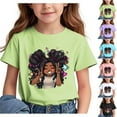 thumbnail image 1 of Frwgonr Girls Short Sleeve T-Shirts Short Sleeve Girls Casual Shirts Graphic Tops Back of School Clothes Black, Size 3-15 Years, 1 of 6