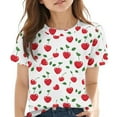 thumbnail image 1 of Frwgonr Girls Summer T-shirts Kids Summer Fashion Crewneck Tops Casual Tees 3-14 Years, White, 1 of 4