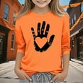 thumbnail image 1 of Frwgonr Girls' T-Shirts Orange Kids Summer Fall Crewneck Tops Cute Tees Blouse Size 3T-14, 1 of 5