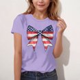 thumbnail image 1 of Frnrwgo Girls T-shirts Boys American Flag Shirt Patriotic Top Short Sleeve Tees Size 3T-16, Purple, 1 of 4
