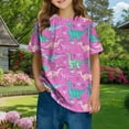 thumbnail image 1 of Frnrwgo Girls T-shirts Short Sleeve T Shirts Kids Summer Tops Crewneck Basic Graphic Tees 3-14 Years, Pink, 1 of 6