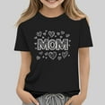 thumbnail image 1 of Frwgonr Girls Youth T-shirts Mother's Day Shirts for Girls Kids T-Shirts Tees Summer Tops 2T-13, Black, 1 of 6