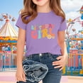thumbnail image 1 of Frwgonr Girls Youth T-shirts Short Sleeves Blouse Crewneck Birthday Graphic Summer Kids Tee Tops 2-15 Years, Purple, 1 of 5