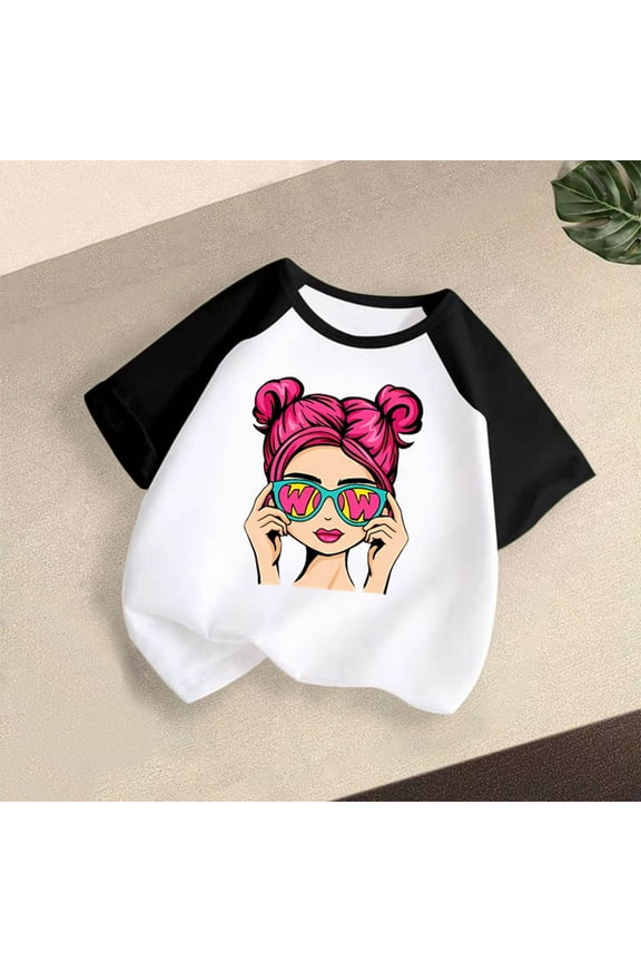 Graphic Tees for Boys Girls Black Cute Graphic Tee Tops Kids Summer Outfit Clothes 3T-12