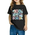 thumbnail image 1 of Frwgonr Graphic Tees for Boys Girls Black Kids 100th Day of School T-Shirt Celebration Top 3-14 Years, 1 of 5