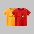 thumbnail image 1 of Frwgonr Graphic Tees for Boys Girls Orange 2-Pack Cute Graphic Tee Tops Kids Summer School Outfit Clothes 1T-14, 1 of 3