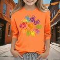 thumbnail image 1 of Frwgonr Kids 3/4 Sleeve T Shirts Orange Kids Summer Fall Crewneck Loose Casual Tops Tees Size 3T-12, 1 of 5